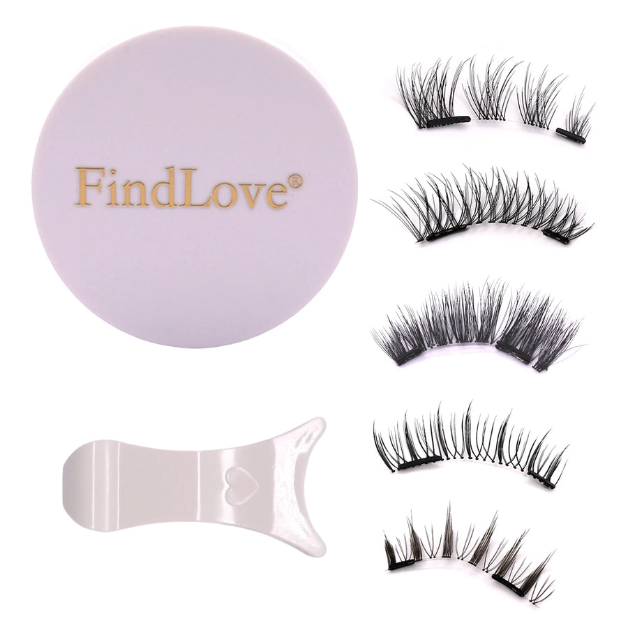 Hot Selling Handmade Reusable 3D Magnetic Eyelashes Kit Quantum False Eyelash with Applicator Without Glue Set